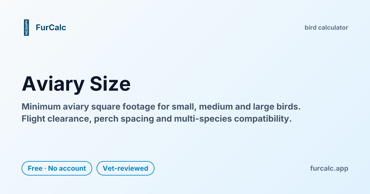 Aviary Size Calculator — Minimum Flight Space by Flock & Species | FurCalc