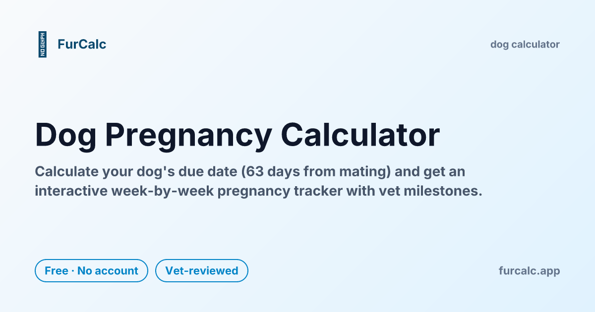 Dog Pregnancy Calculator — Due Date & Week-by-Week Tracker | FurCalc