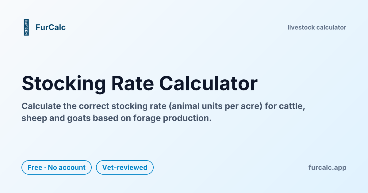 Livestock Stocking Rate Calculator — Animal Units per Acre | FurCalc